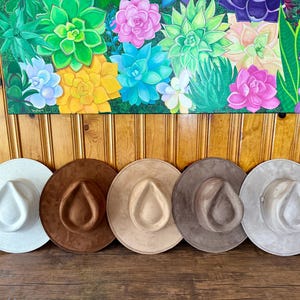 High Quality Blank Fedora Rancher Hats, Vegan Suede, for Burning