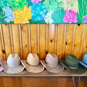 High Quality Blank Cowboy Hats, Vegan Suede, for Burning