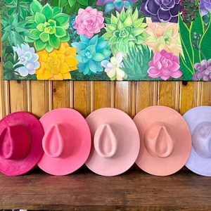Vegan Suede Fedora Rancher Hats, Blank Hats for Burning
