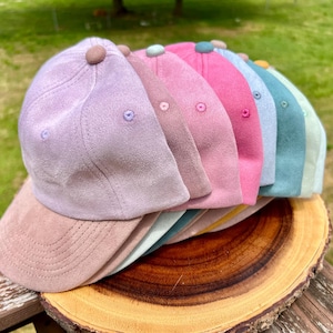 Vegan Suede Baseball Caps, Blank Hats for Burning