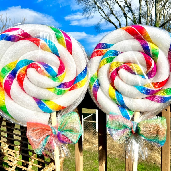 Décoration de bonbons en forme de sucette Candyland géante