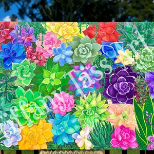 Large Succulent Mural on Canvas