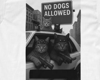 Camiseta engraçada de gangster de gato: estampa de gato streetwear