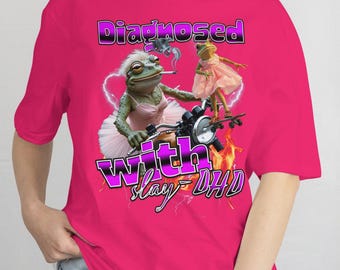 Y2K Frogcore Graphic T-Shirt: Funny ADHD Meme Shirt