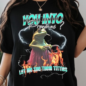 funny pronouns shirt,funny meme tshirt,Pronouns Matter Shirt,funny frog tee,Gender Pronouns T-Shirt,They/Them Shirt,He/Him She/Her Shirt.