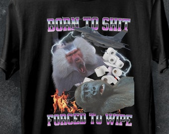 Lustiges Gorilla Meme T-Shirt, Vintage Grafik Tee