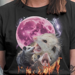 Stylish Three Possums Howling shirt,funny opossum shirt,funny meme tshirt, Vinatge Shirt,Retro Opossum Lover Tshirt,Silly Party Gifts,weird.