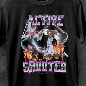 Funny Basketball Slam Dunk Meme Tee, Active Shooter Design
