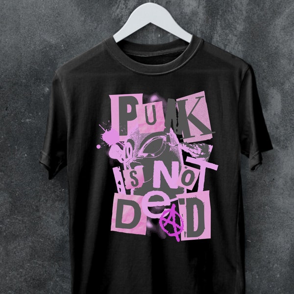 Unique punk is not dead shirt,Punk rock t-shirt,Vintage punk tee,Punk music apparel,Grunge punk clothing,Rebel streetwear,Rock and roll.