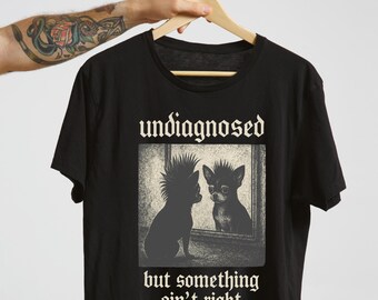 Punk Chihuahua Spegelskjorta • Gotisk Rocker Hundtröja