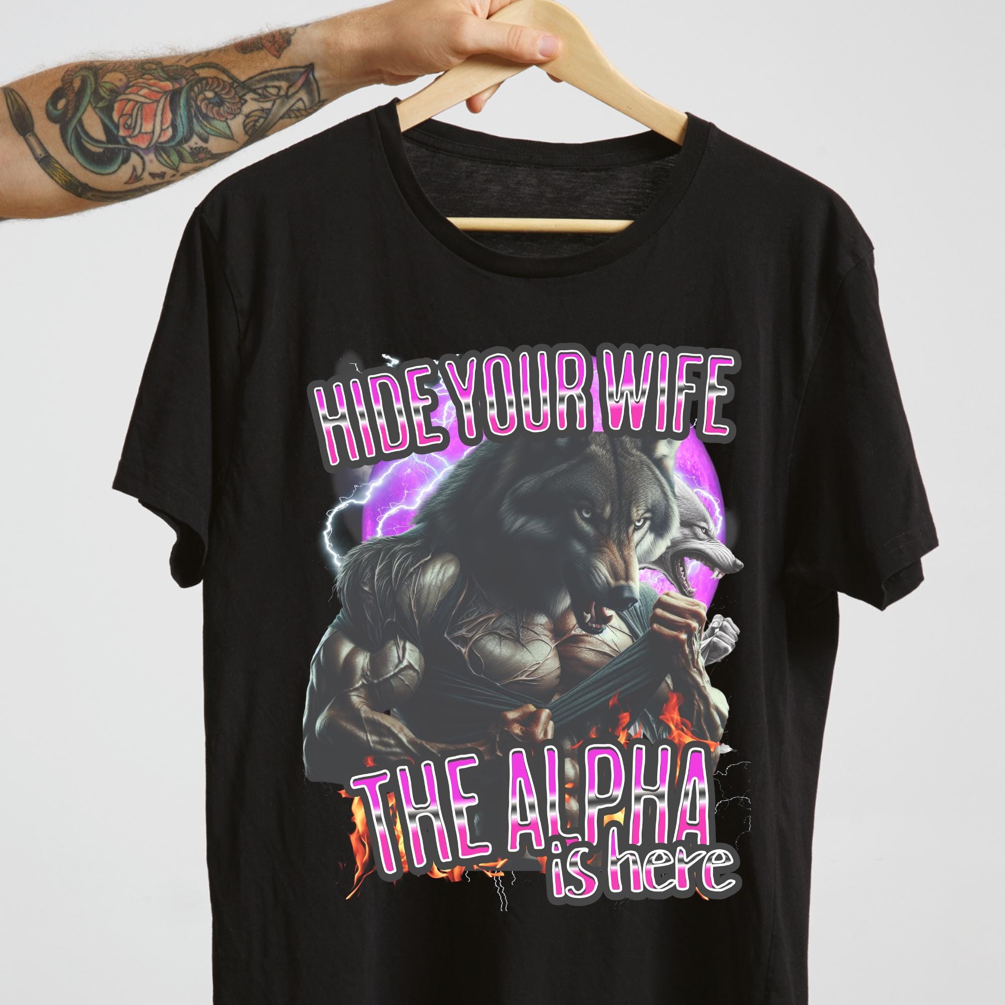 Camiseta divertida con meme de lobo alfa: estilo vintage de los 90 - Etsy  México, image size:2000x2000