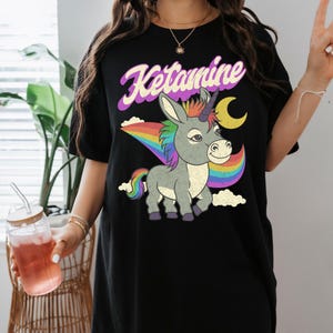 Stylish ketamine horse shirt,unicorn tee,funny retro rainbow shirt,horse t-shirt,ironic meme t shirt,Funny Saying Shirt,mom,friend.