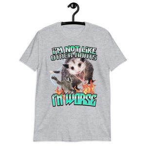 Funny Opossum Shirt, I'm Not Like Other Aunts I'm Worse Shirt, Trash Animal Graphic Tee, Raccoon Meme Shirt, Feral Aunt Gift, Possum Lover.