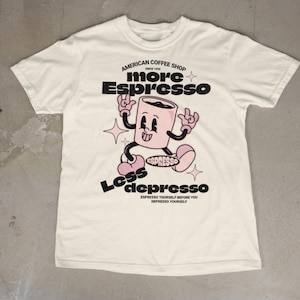 Camiseta para amantes del café: Camiseta con gráfico retro de café
