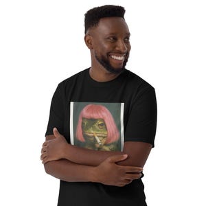Funny Frog Meme Shirt – Pink Wig Frog Smoking Cigarette – “I Got That Dog In Me” Vintage Aesthetic Tee.