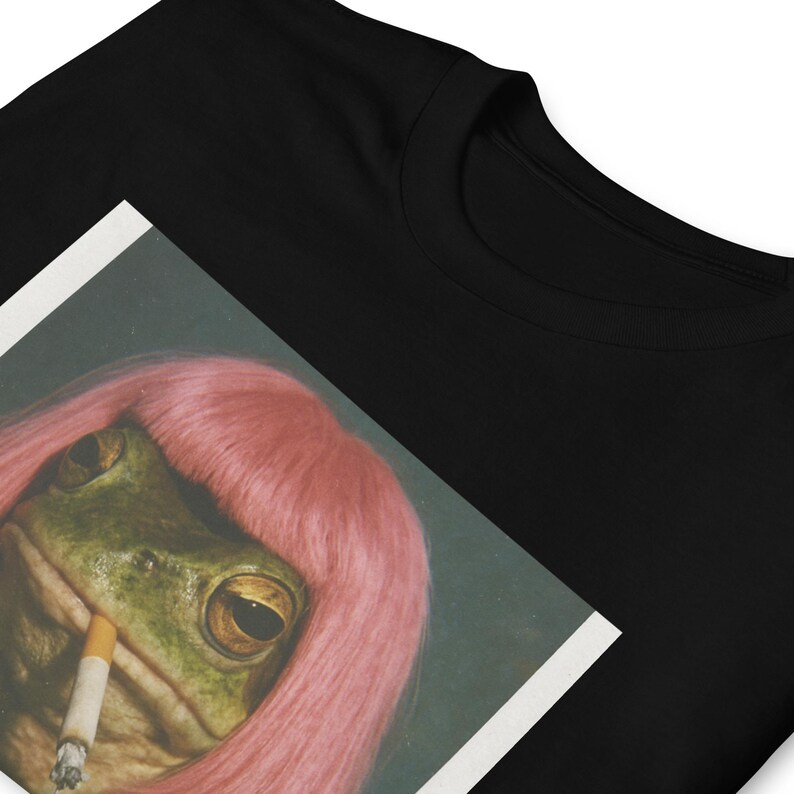 Funny Frog Meme Shirt – Pink Wig Frog Smoking Cigarette – “I Got That Dog In Me” Vintage Aesthetic Tee.
