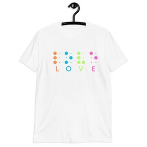 Camiseta Braille, camisa Braille de amor, linda camiseta Braille, camiseta retro Braille, camiseta vintage de moda Braille.