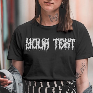 Custom death metal tshirt,personalized Gothic rocker tee,Death metal band shirt,Black Metal Shirt,Personalized Death Metal Shirt,mom,sister.