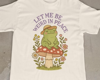 Cottagecore Frog T-Shirt: Retro Mushroom Graphic Tee