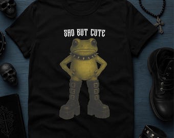 エモフロッグTシャツ - スパイクカラーのゴシックフロッグ