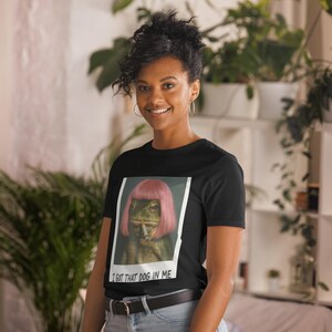 Funny Frog Meme Shirt – Pink Wig Frog Smoking Cigarette – “I Got That Dog In Me” Vintage Aesthetic Tee.