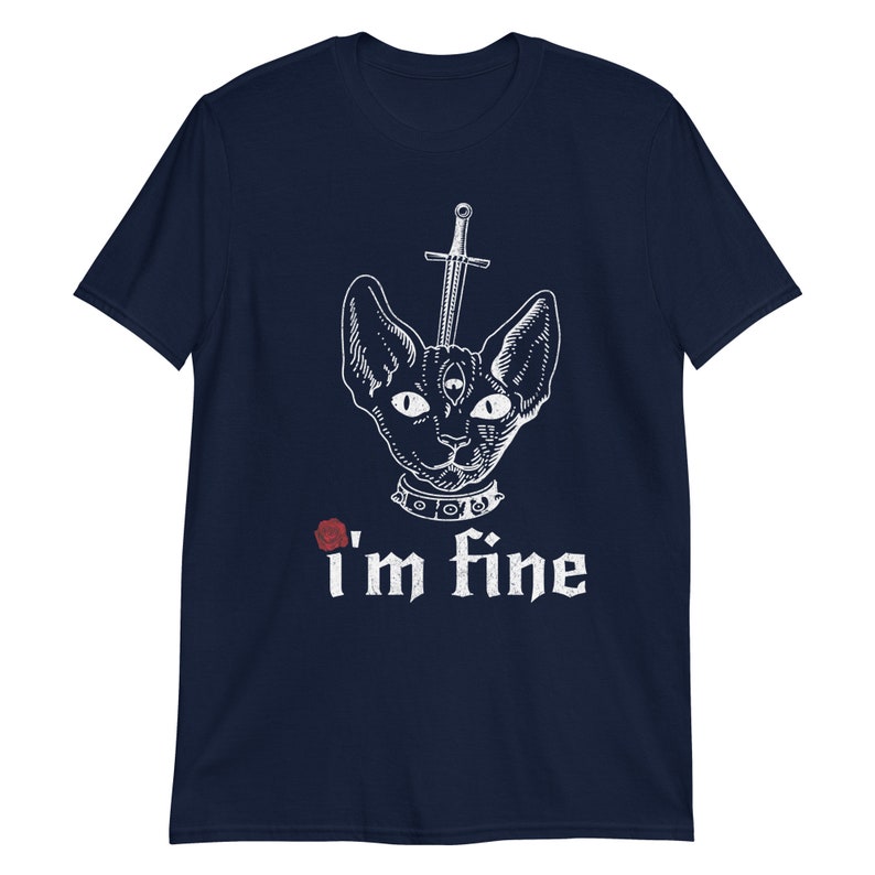 I'm Fine Shirt,dark Humor Tshirt,goth Girl,unisex Graphic Shirt,black ...