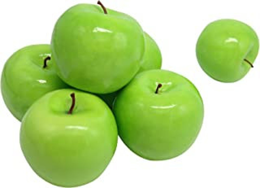 Artificial Green Apples Fruits Realistic Texture Vibrant Colors