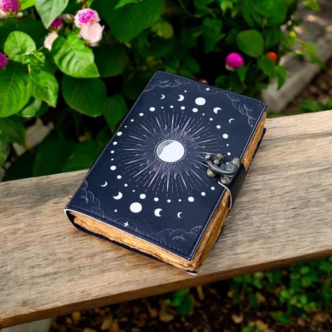 Personalized Sun Moon Vintage Leather Journal for Men & Women 200 Pages ...