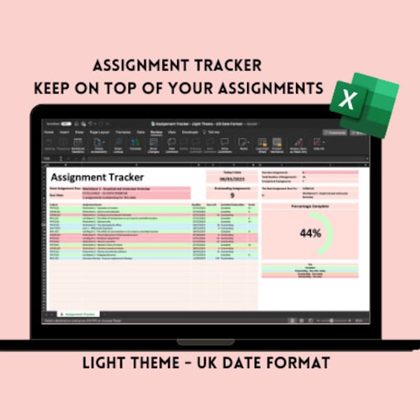 Assignment Tracker Excel - Etsy