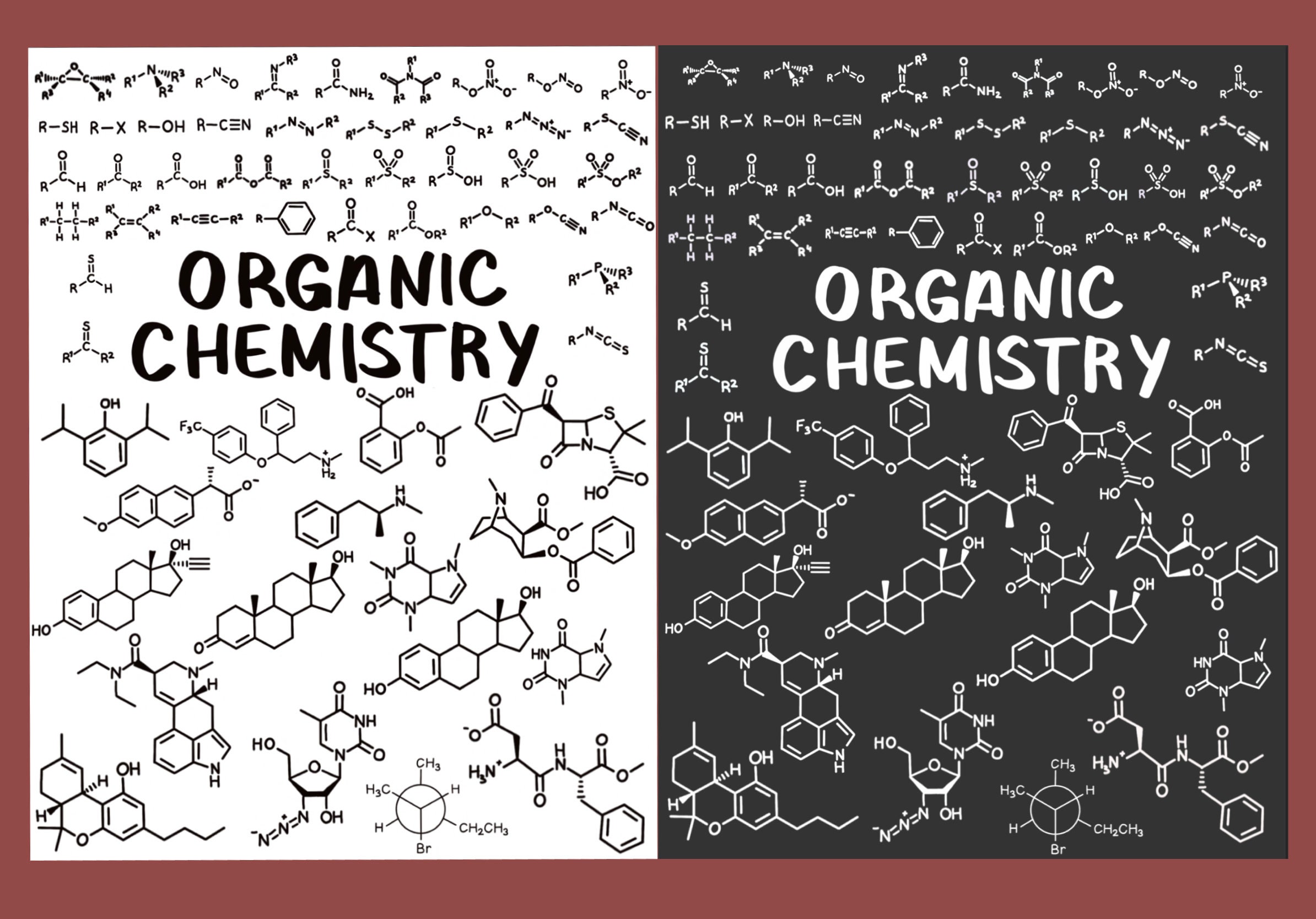 Organic Chemistry Stencil Template PRE-CROPPED Digital Stickers