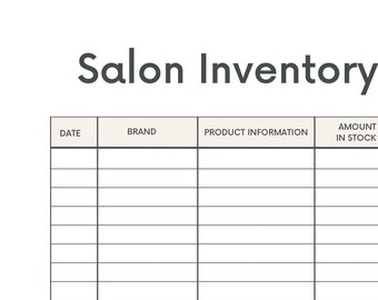Salon Supply Inventory List All Supplies Besides the Colors Salon