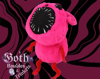 Nightmare Scream Plushie | Goth Plush | Gothic Plushy | Monster Stuffed Plush | 11 Inch Plush Toy | Ghoul Plush Toy | Hot Pink Scream Devil