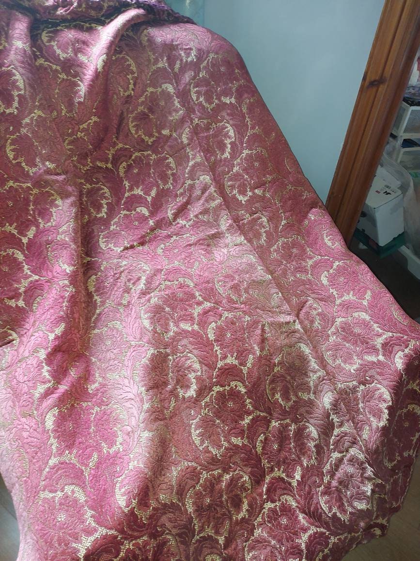 Vintage Re Claimed Heavy Brocade Curtain Panel Luxurious Rare Etsy