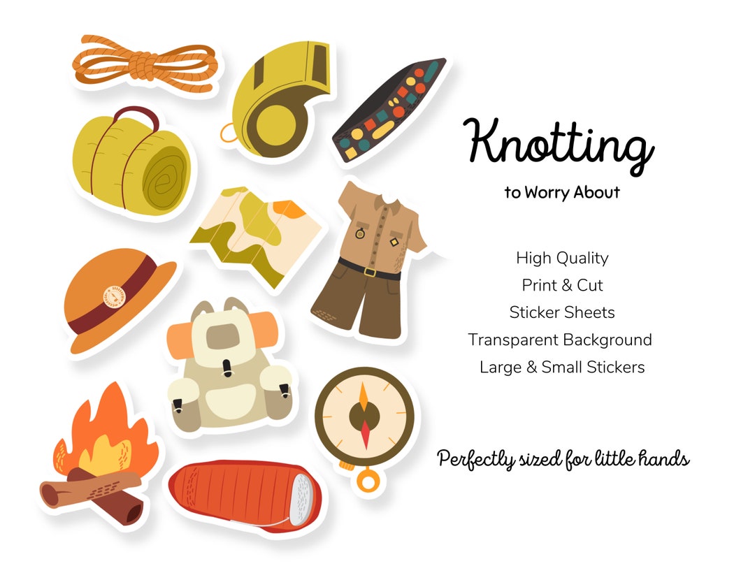 Print and Cut Scouts Stickers, Camping, Sticker Sheets, Outdoor Activities, Outside, Wilderness ...