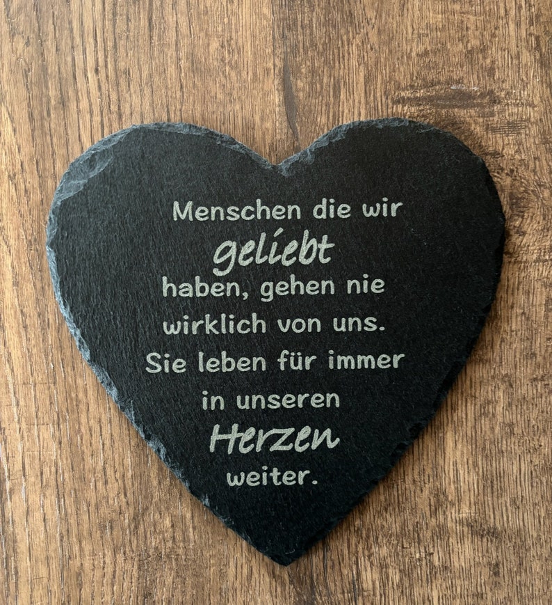 Individuelles Trauerherz / personalisierter Grableger / Grabstein mit
