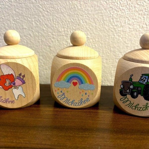 Personalisierte Zahndose aus Holz / Milchzahnaufbewahrung für die Zahnfee / Geschenk Mädchen, Junge / Babygeschenk / individuelle Zahnbox