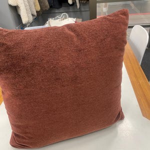 20” x 20” Burgandy Mohair Throw Pillow