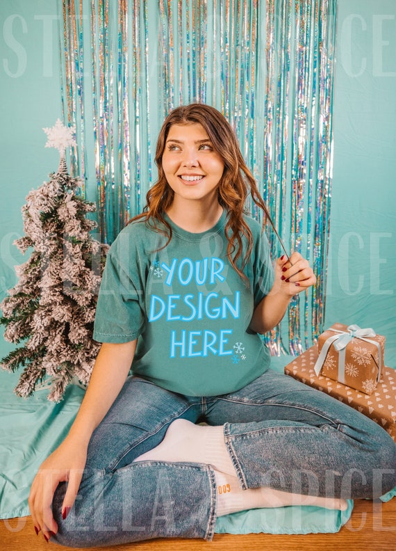 Emerald Comfort Colors C1717 Mockup Emerald Shirt Mockup Comfort Colors  Shirt Christmas Mockup Holiday Mockup Comfort Colors Mock - Etsy