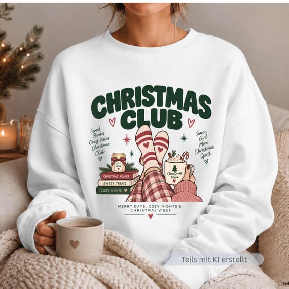 Christmas Club Weihnachtspullover | Cozy Christmas Sweater | Weihnachts Pullover Damen | Christmas Mood Sweatshirt | Weihnachtsgeschenk