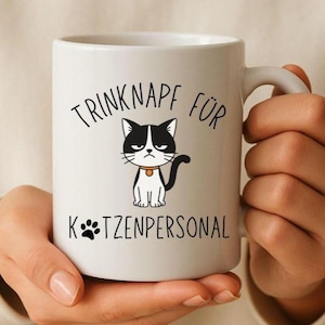 Trinknapf Katzenpersonal Tasse Kaffeebecher Teetasse Geschenkidee Weihnachtsgeschenk Adventskalender Idee Geburtstag Katzen Liebhaber Cat