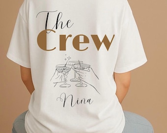 Personalisiertes T-Shirt Bride Crew Shirt JGA Team Braut Crew Junggesellenabschied Hochzeit Geschenk Brautjungfer Frauen Gruppe The Crew