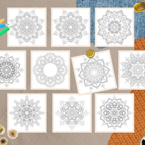 46 prachtige mandala's kleurplaten, afdrukbare kleurplaten, kleurplaten voor volwassenen, mandala's, afdrukbare kleurplaten, stressverlichting