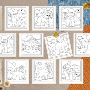 Printable Dinosaur Coloring Pages | 30 Pages | Cute Dinosaurs Coloring Pages | For Kids and Adults | Digital Download | Fun Coloring