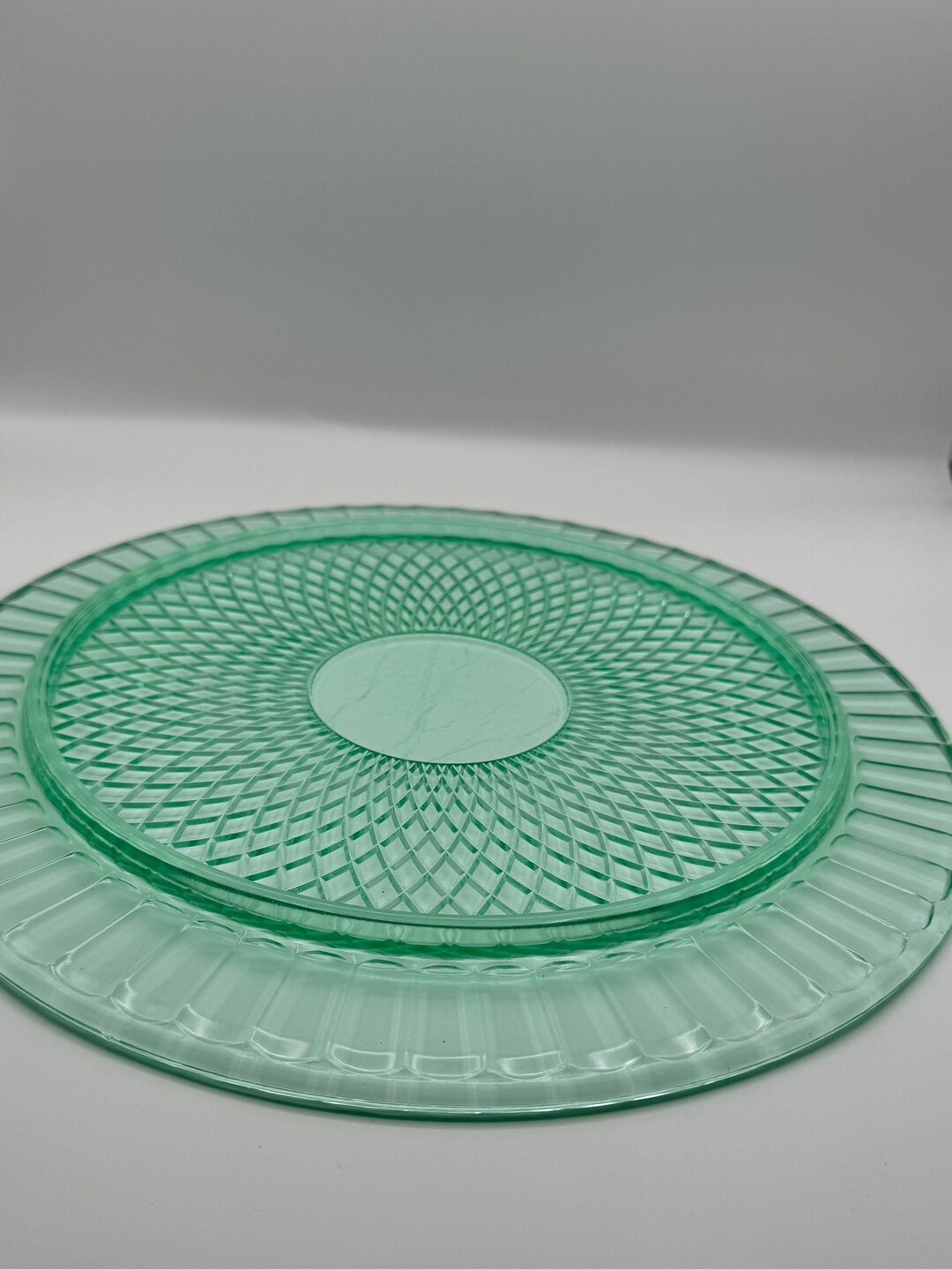 Vintage Green Uranium Glass Cake Plate Green Depression Glass Footed Il 1080xN.6097525844 T2xr
