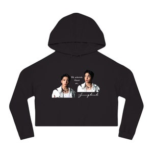 J U N G K O O K Euphoria Kpop Artist B T S Korean Music Band Group Hottest Member Womens Cropped Hooded Sweatshirt