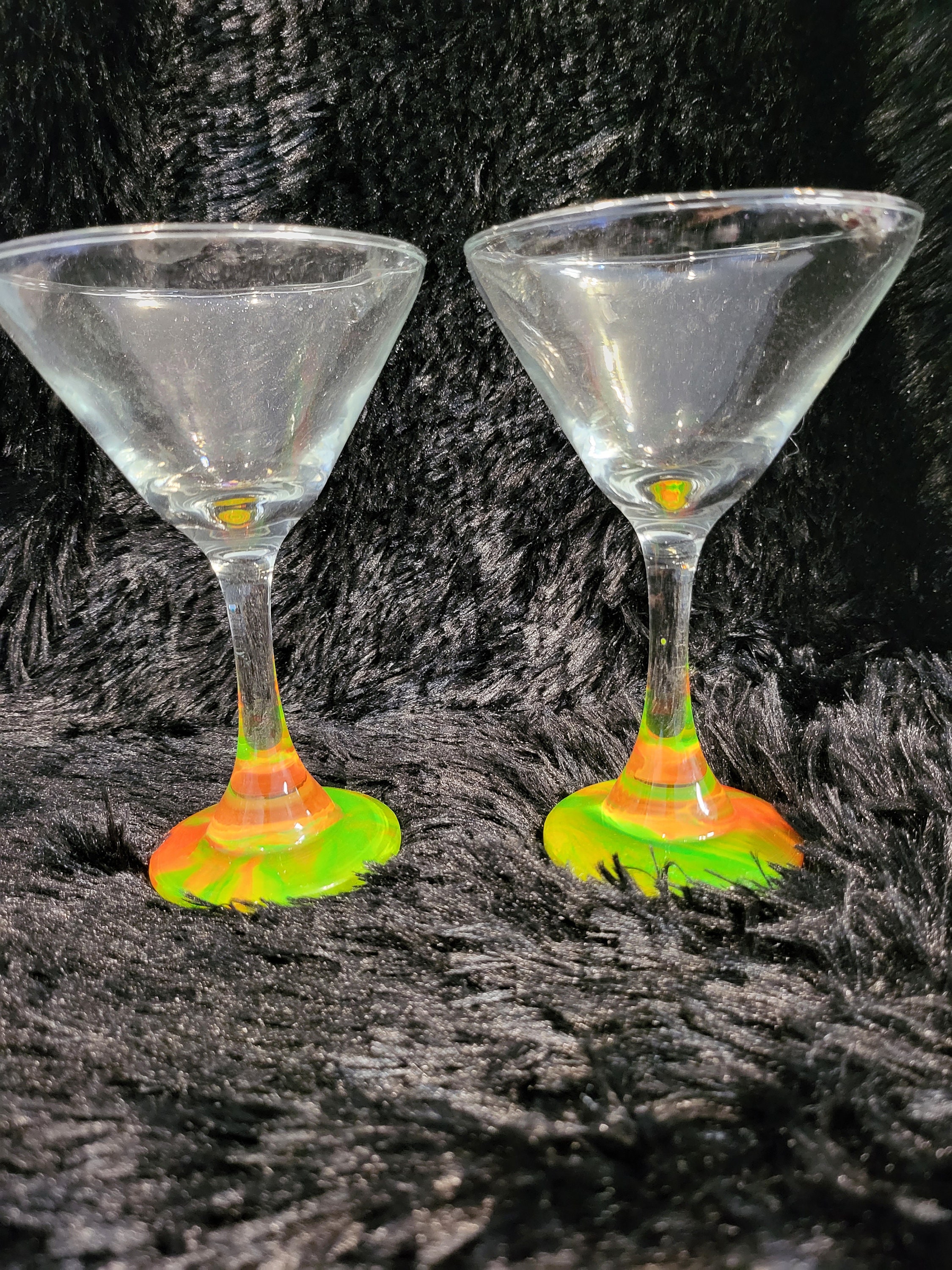 Glass Martini Glasses Hand Painted Etsy