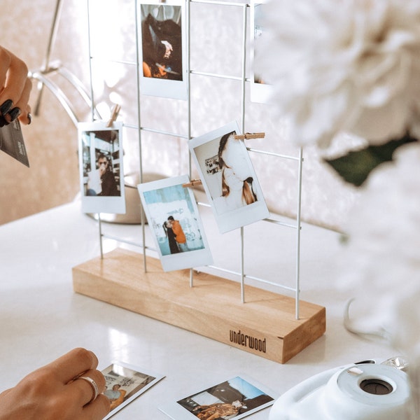 Handmade White Wire Memo Board | Photo Display with Clips