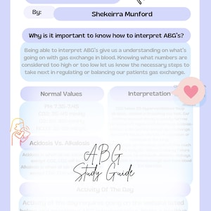 Arterial Blood Gas Study Guide