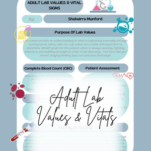 Adult Lab Values & Vitals