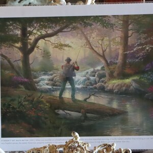 It doesn&#39;t get much better Thomas Kinkade fishing print paper wall decor
